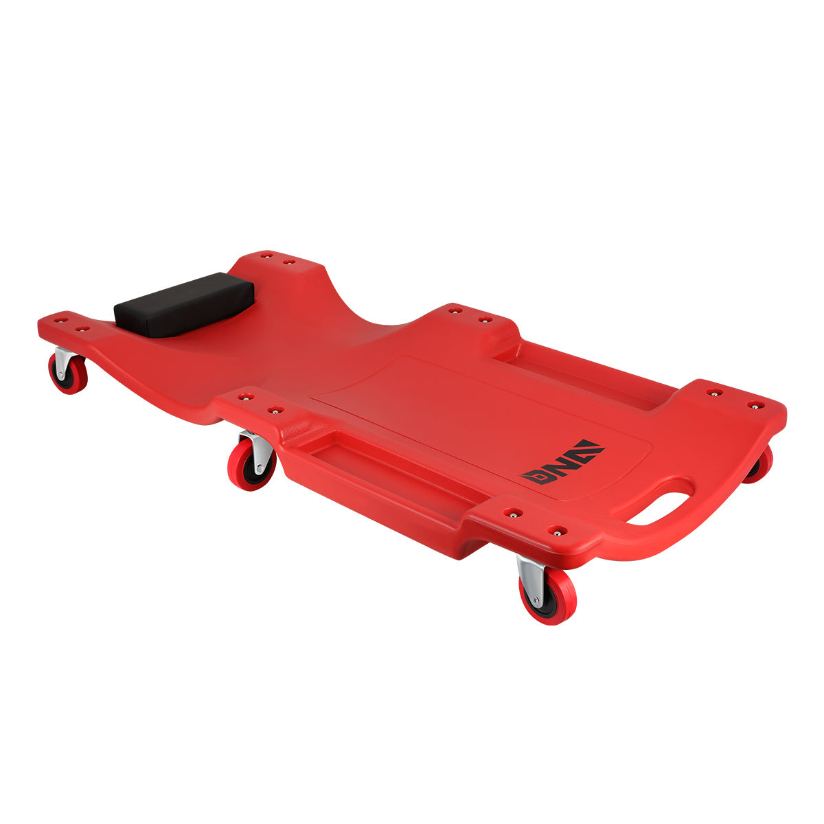 DNA Motoring 350Lbs Capacity Automotive Ergonomic Creeper with Swivel Wheels and Padded Headrest Red