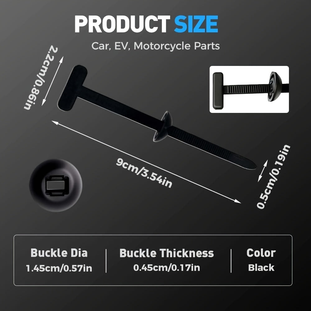 100/200/500pcs Heavy Duty Automotive Zip Ties - 3.54x0.79inch Nylon 66 Cable Ties, Temperature Resistant (-40°F to 185°F), 55LBS Load, Reusable for Wiring Harness, Pipes, RV Luggage, Automotive Cable Ties, Pipe Securing, Du