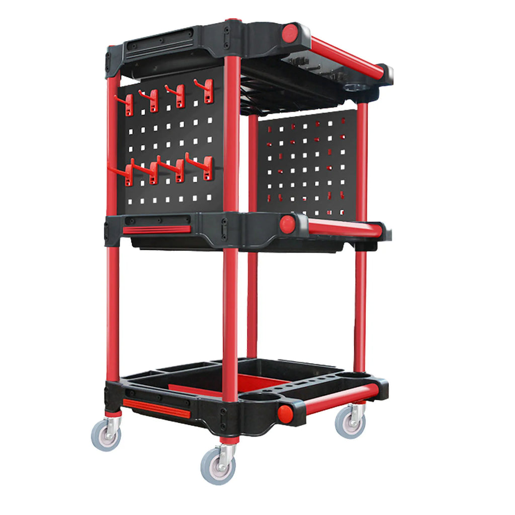 Car Detailing Cart Car Detailing Tool Trolley 3 Tiers Multifunctional Plastic Car Wash Detail Trolley Car Detailing Tool Trolley