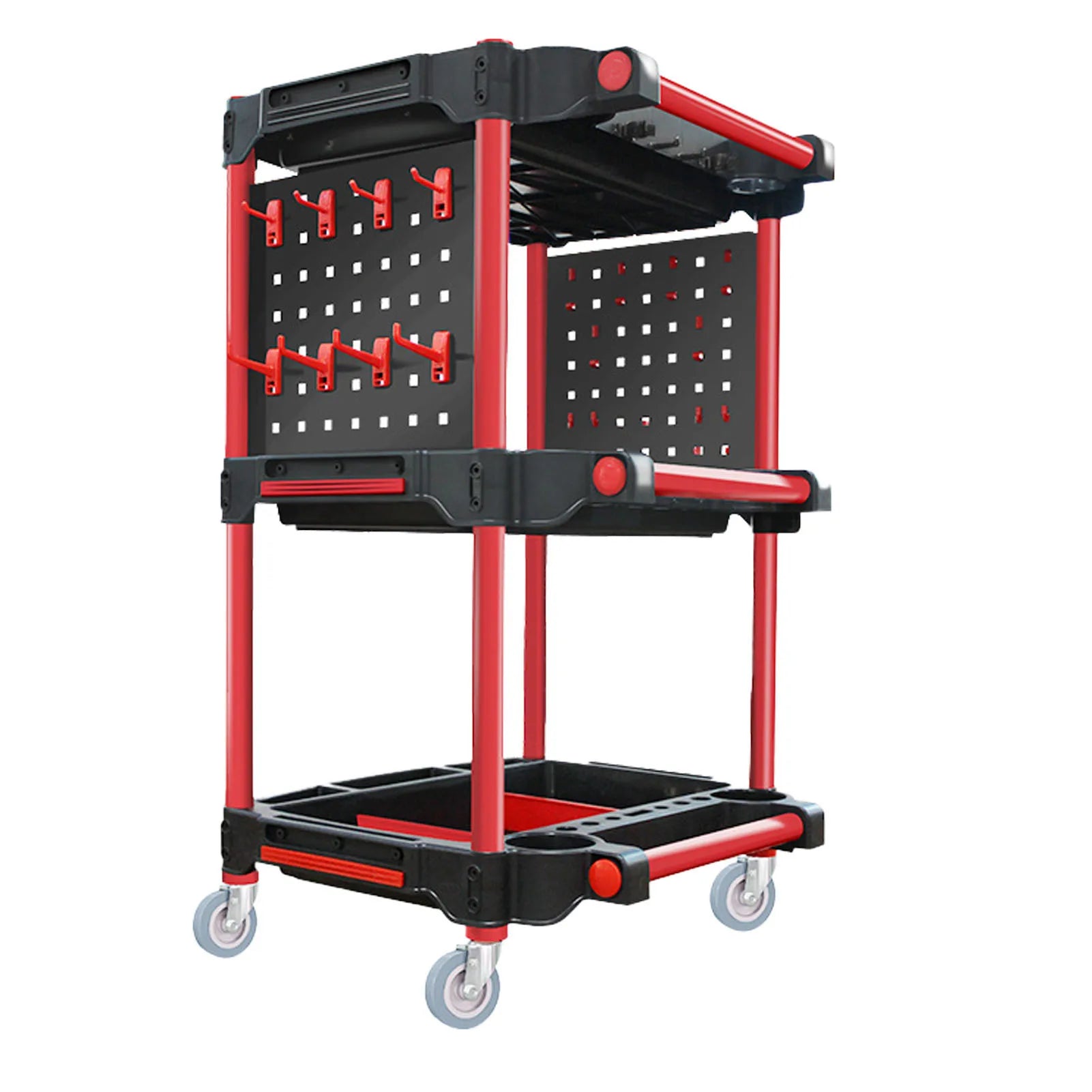 Car Detailing Cart Car Detailing Tool Trolley 3 Tiers Multifunctional Plastic Car Wash Detail Trolley Car Detailing Tool Trolley