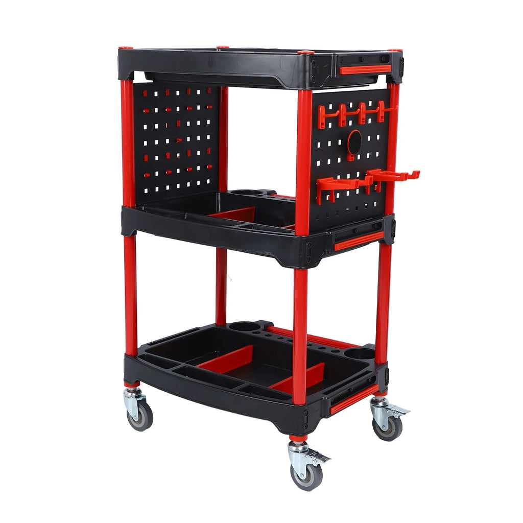 Car Detailing Cart Car Detailing Tool Trolley 3 Tiers Multifunctional Plastic Car Wash Detail Trolley Car Detailing Tool Trolley