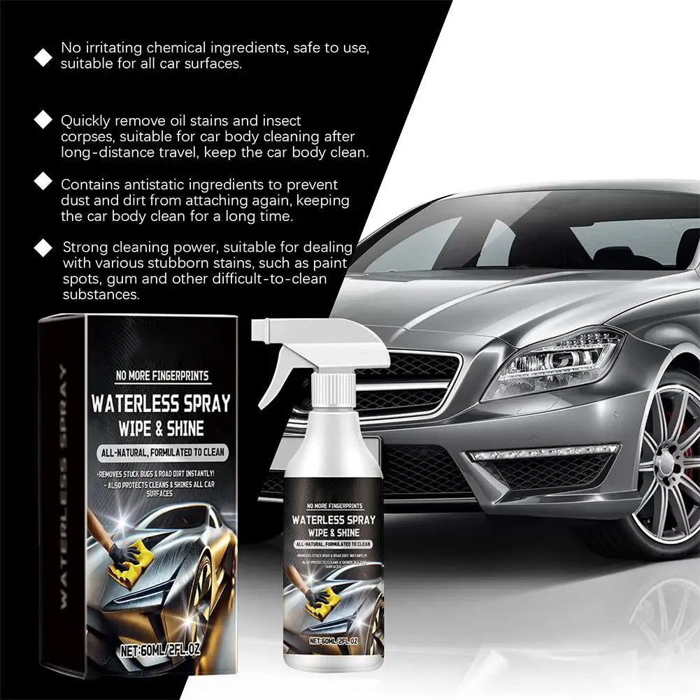 Waterless Car Wash Spray Automobile No Water Cleaning Agent Vehicle Detailing Spray Car Exterior Care Supplies For Most Vehicles
