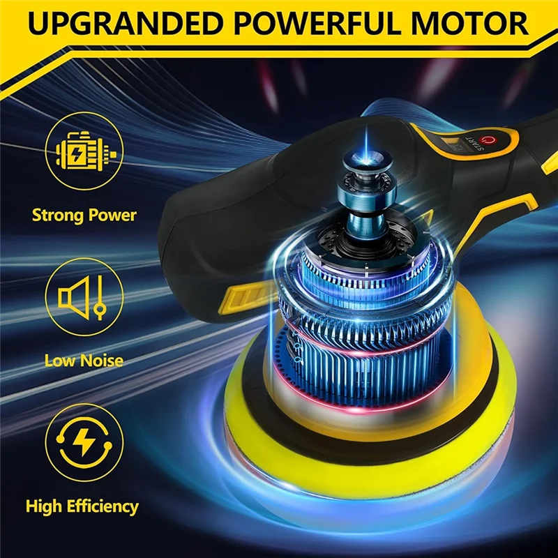 BHBD-Cordless Car Buffer Polisher For  20V Battery  8Variable Speed 3500RPM Car Buffer Polisher For Car Detailing Waxing