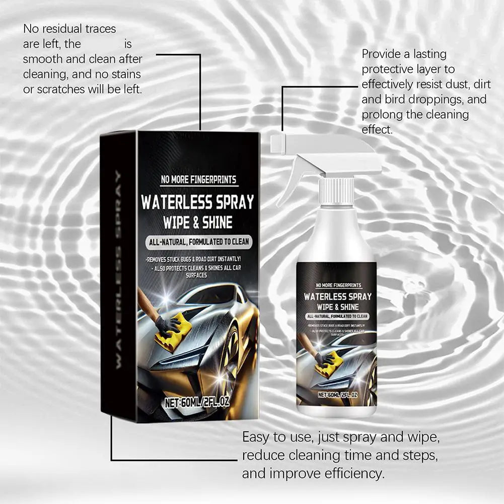 Waterless Car Wash Spray Automobile No Water Cleaning Agent Vehicle Detailing Spray Car Exterior Care Supplies For Most Vehicles