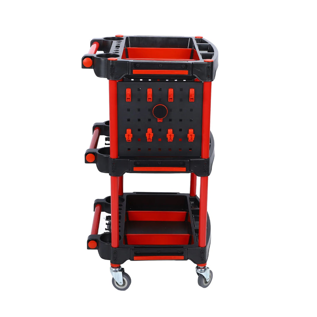 Car Detailing Cart Car Detailing Tool Trolley 3 Tiers Multifunctional Plastic Car Wash Detail Trolley Car Detailing Tool Trolley
