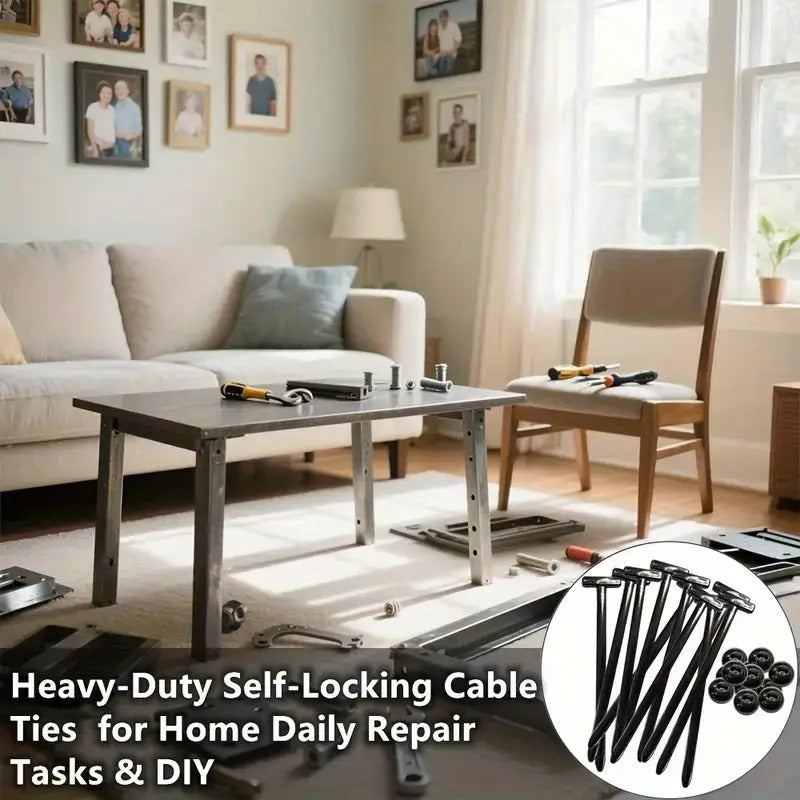 100/200/500pcs Heavy Duty Automotive Zip Ties - 3.54x0.79inch Nylon 66 Cable Ties, Temperature Resistant (-40°F to 185°F), 55LBS Load, Reusable for Wiring Harness, Pipes, RV Luggage, Automotive Cable Ties, Pipe Securing, Du