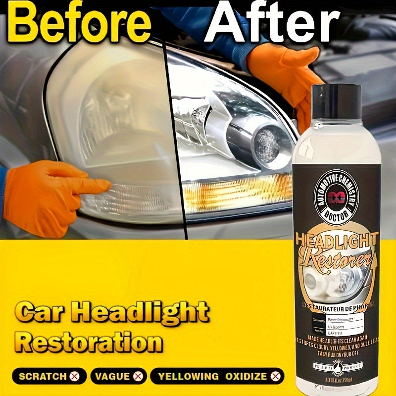 Automotive Headlight Repair Liquid Automotive Headlight Scratch Blur Oxidation Macular Enhanced Crystal Electroplating Retread 8.45oz